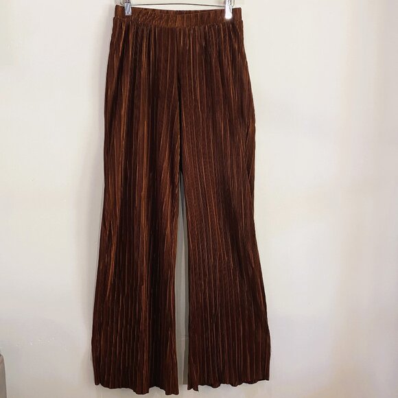 Zara | Brown Pleated Palazzo Pants |‎ Size Small Women's - Picture 3 of 12